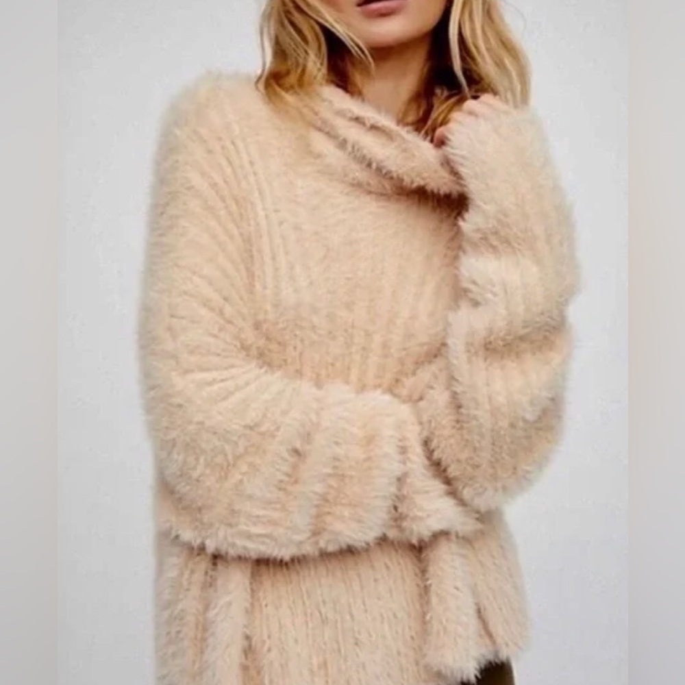 Free People - Sweater Oversized Fuzzy Turtleneck Sweater | Size Small